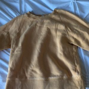 Comfy mustard free people cropped sweatshirt